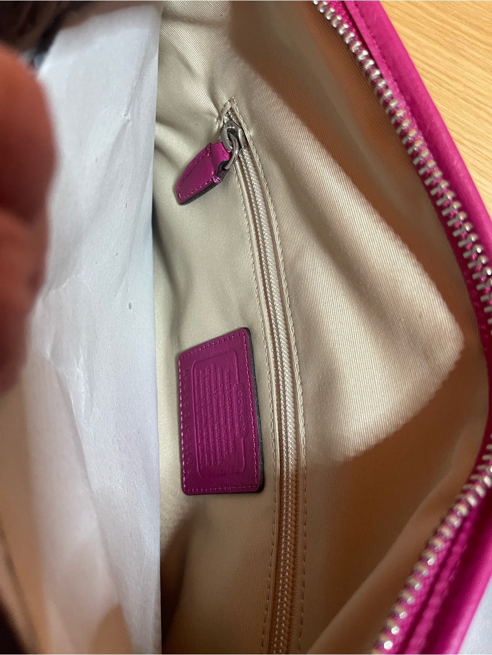 NWT Authentic Coach New York Shoulder Bag/ Slouchy Hobo /Bucket Bag / Magenta - Picture 6 of 16